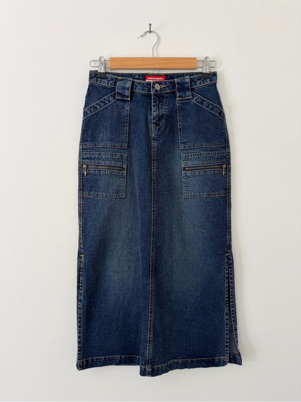 Union Bay Dark Blue Denim Midi Skirt